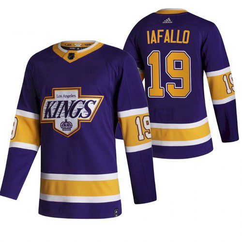 Men Los Angeles Kings 19 Iafallo Purple NHL 2021 Reverse Retro jersey